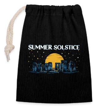 Litha Pagan: Sommersonnenwende, Mittsommer, Mittsommer, Mittsommer. - Verschließbarer Geschenkbeutel aus Baumwolle (14x20cm) - Schwarz - Vorne
