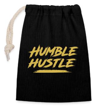 Bescheidener Hustle Unternehmer Geschäftsmann Businesswo - Verschließbarer Geschenkbeutel aus Baumwolle (14x20cm) - Schwarz - Vorne