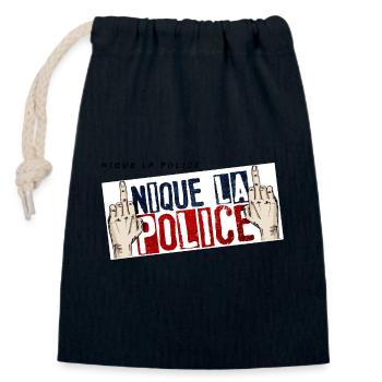 Fick die Polizei - Verschließbarer Geschenkbeutel aus Baumwolle (14x20cm) - Navy - Vorne