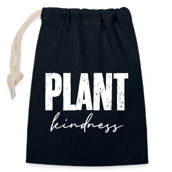 Plant Kindness Cool Plant Lover Environmentalist - Closable cotton gift bag (14x20cm) - navy - Front
