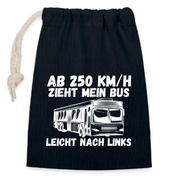 Bus Busfahrer - Verschließbarer Geschenkbeutel aus Baumwolle (14x20cm) - Navy - Vorne