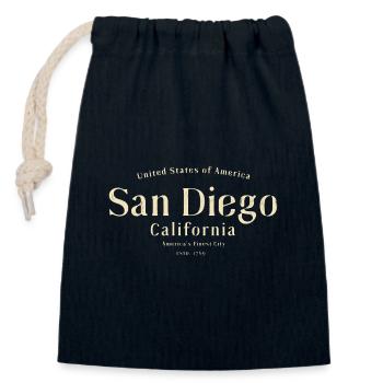 San Diego Lettering - Closable cotton gift bag (14x20cm) - navy - Front