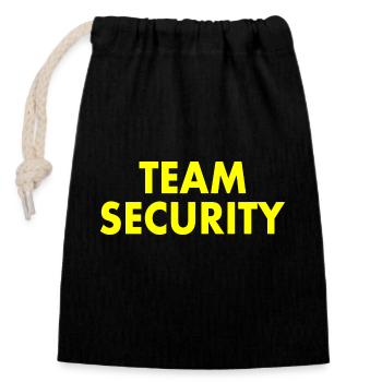 Team security - Closable cotton gift bag (14x20cm) - black - Front