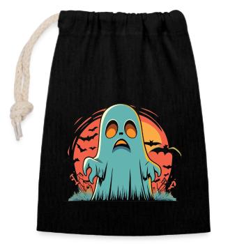 Halloween Ghost - Le cadeau effrayant parfait - Sac cadeau en coton avec cordon (14 x 20 cm) - noir - Devant