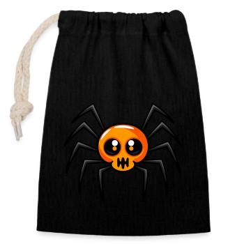 Süße Halloween Spinne - Verschließbarer Geschenkbeutel aus Baumwolle (14x20cm) - Schwarz - Vorne