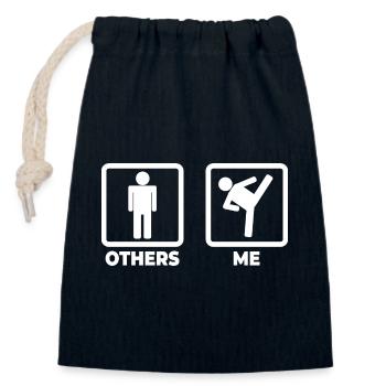 Me as a kickboxer - Closable cotton gift bag (14x20cm) - navy - Front