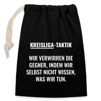 Wir verwirren die Gegner - Verschließbarer Geschenkbeutel aus Baumwolle (14x20cm) - Schwarz - Vorne