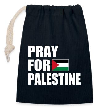 Pray for palestine - Closable cotton gift bag (14x20cm) - navy - Front
