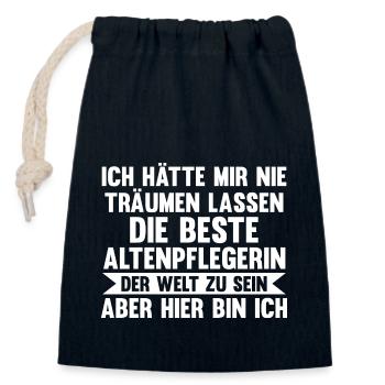 Pflege Pflegekraft AltenPflegerinin - Verschließbarer Geschenkbeutel aus Baumwolle (14x20cm) - Navy - Vorne