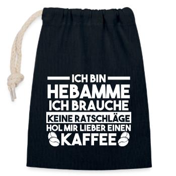 Geburtshelferin Hebamme - Verschließbarer Geschenkbeutel aus Baumwolle (14x20cm) - Navy - Vorne