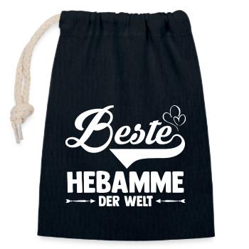 Geburtshelferin Hebamme - Verschließbarer Geschenkbeutel aus Baumwolle (14x20cm) - Navy - Vorne