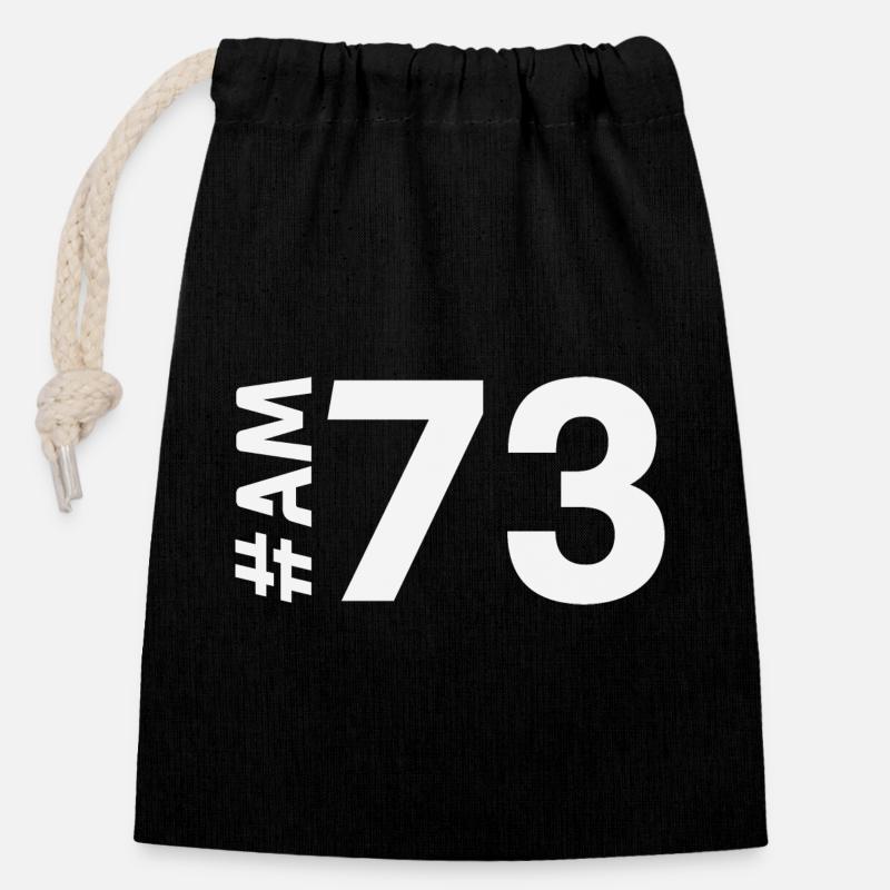 AM73 - Sac cadeau en coton avec cordon (14 x 20 cm) - noir