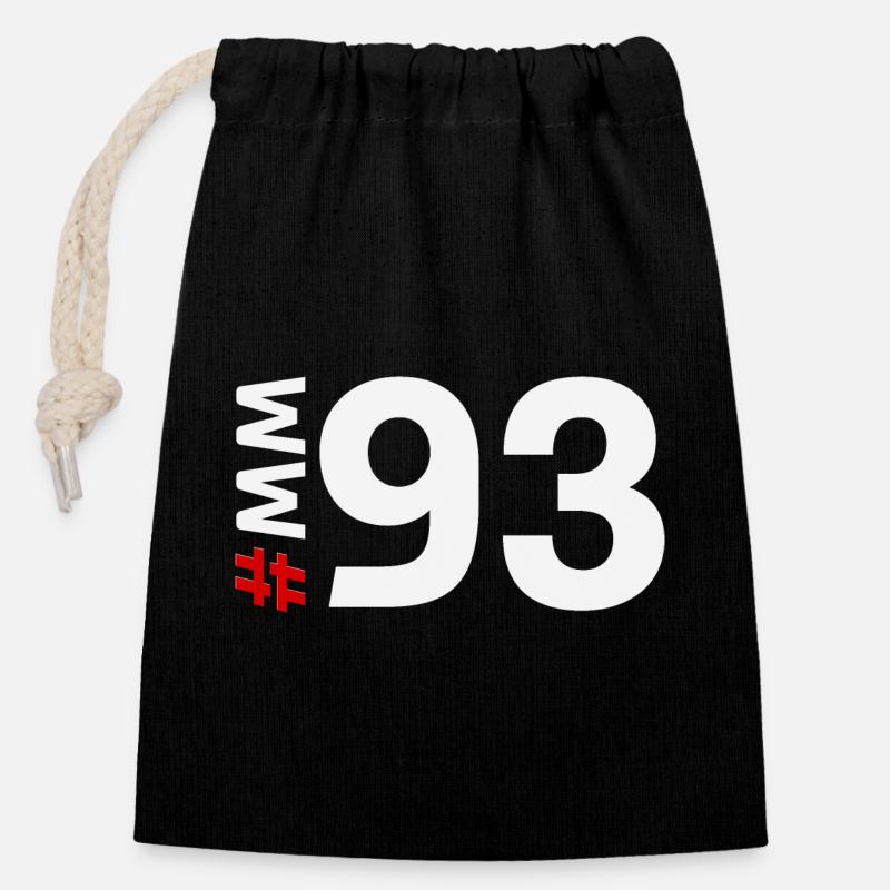 MM93 - Sac cadeau en coton avec cordon (14 x 20 cm) - noir