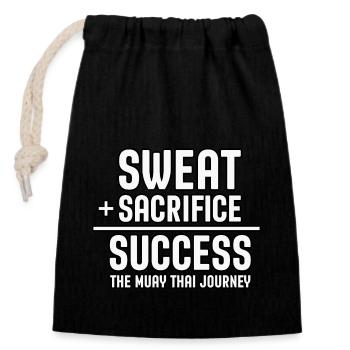 Sweat Sacrifice Succès le voyage du muay thai - Sac cadeau en coton avec cordon (14 x 20 cm) - noir - Devant