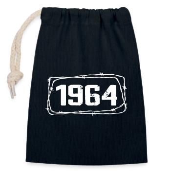 Vintage Fabriqué En 1964 - Anniversaire 60 ans - Sac cadeau en coton avec cordon (14 x 20 cm) - bleu marine - Devant