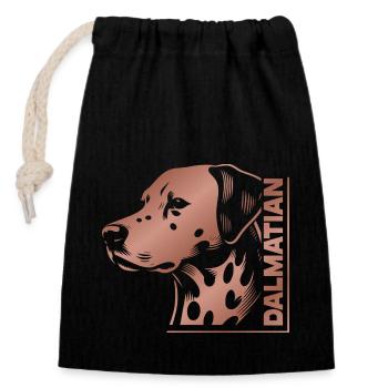 Dalmatian Portrait Zeichnung Kopf rosegold - Verschließbarer Geschenkbeutel aus Baumwolle (14x20cm) - Schwarz - Vorne