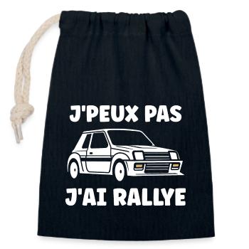 Humour pilote de rallye - Sac cadeau en coton avec cordon (14 x 20 cm) - bleu marine - Devant