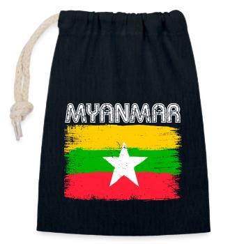 Birma Birmanisch Myanmar Asien Tourist Reise - Verschließbarer Geschenkbeutel aus Baumwolle (14x20cm) - Navy - Vorne