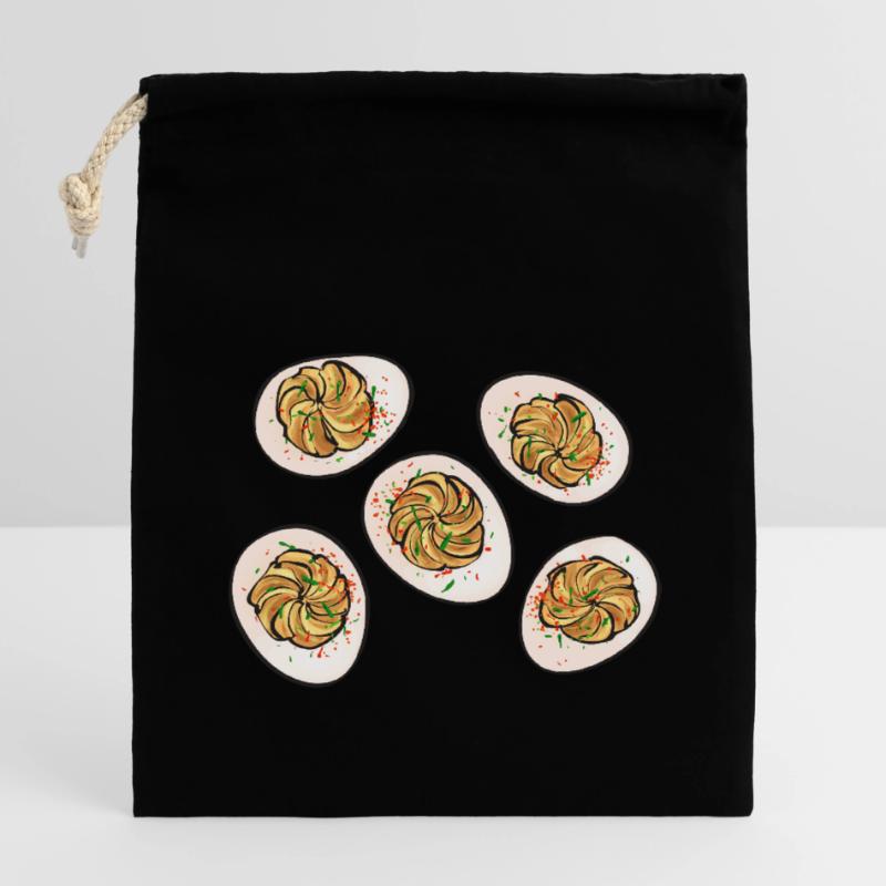 Stuffed Eggs Deviled Eggs Closable cotton gift bag (14x20cm)