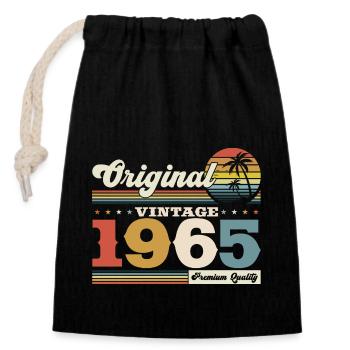 Original 1965 Millésime 1965 Anniversaire 1965 - Sac cadeau en coton avec cordon (14 x 20 cm) - noir - Devant