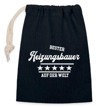 Bester Heizungsbauer weltbester Meister Chef Azubi - Verschließbarer Geschenkbeutel aus Baumwolle (14x20cm) - Navy - Vorne
