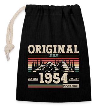 70e anniversaire Original juillet 1954 Né en 1954 - Sac cadeau en coton avec cordon (14 x 20 cm) - noir - Devant