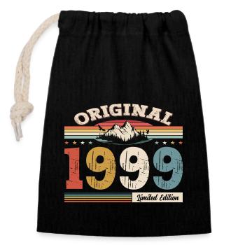 25ème Anniversaire Année 1999 Cru 1999 Original - Sac cadeau en coton avec cordon (14 x 20 cm) - noir - Devant