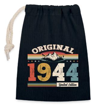 80th Birthday Year of Construction 1944 Vintage 1944 Original - Closable cotton gift bag (14x20cm) - navy - Front
