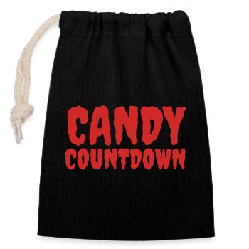 Vivid Candy Countdown Title Design - Closable cotton gift bag (14x20cm) - black - Front
