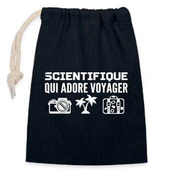 Reisende & Wissenschaftler: Leidenschaft & Entdeckung - Verschließbarer Geschenkbeutel aus Baumwolle (14x20cm) - Navy - Vorne