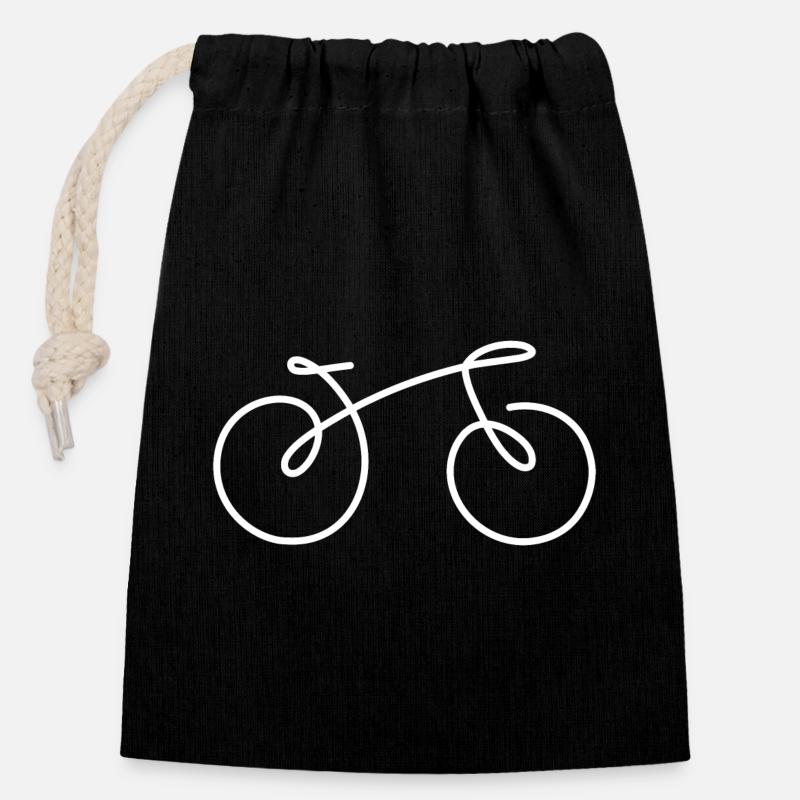Bicyclette - Sac cadeau en coton avec cordon (14 x 20 cm) - noir