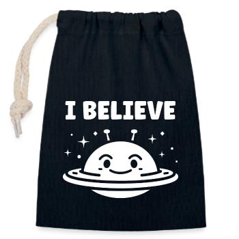 flying saucer - Closable cotton gift bag (14x20cm) - navy - Front