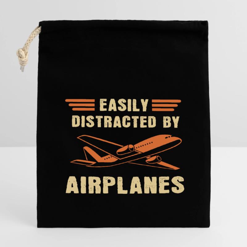 Air traffic controller Closable cotton gift bag (14x20cm)