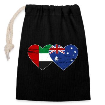 United Arab Emirates Australia Flag - Closable cotton gift bag (14x20cm) - black - Front