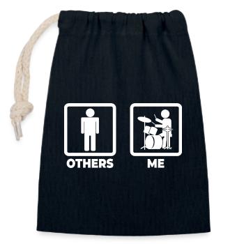 Figurine de bâton de batteur - Sac cadeau en coton avec cordon (14 x 20 cm) - bleu marine - Devant