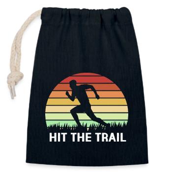 Trail running - Closable cotton gift bag (14x20cm) - navy - Front