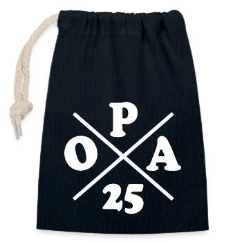 Opa 2025 - Verschließbarer Geschenkbeutel aus Baumwolle (14x20cm) - Navy - Vorne