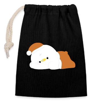 Tired Duck - Closable cotton gift bag (14x20cm) - black - Front