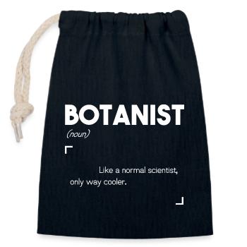 Botaniste - Sac cadeau en coton avec cordon (14 x 20 cm) - bleu marine - Devant
