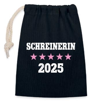 Schreinerin 2025 Neuer Job Arbeit Ausbildung Lehre - Verschließbarer Geschenkbeutel aus Baumwolle (14x20cm) - Navy - Vorne