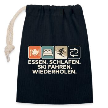 Après Ski Skiing Skiers Skiing - Closable cotton gift bag (14x20cm) - navy - Front