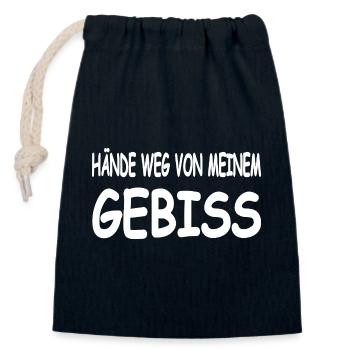 Bit - Closable cotton gift bag (14x20cm) - navy - Front