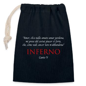 Inferno Canto V Divine Commedy Amor ch'ha nullo - Verschließbarer Geschenkbeutel aus Baumwolle (14x20cm) - Navy - Vorne
