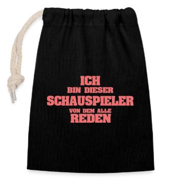 Beruf Schauspieler - Verschließbarer Geschenkbeutel aus Baumwolle (14x20cm) - Schwarz - Vorne