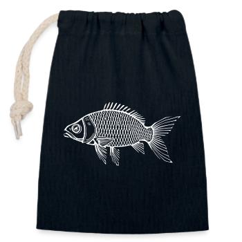 Fisch Shirt Fischmotiv,Angelbekleidung Geschenk - Verschließbarer Geschenkbeutel aus Baumwolle (14x20cm) - Navy - Vorne