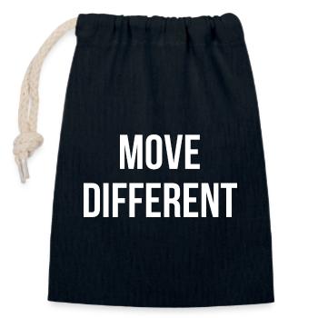 MOVE DIFFERENT. | Greyline Official - Closable cotton gift bag (14x20cm) - navy - Front