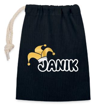 Janik als Carnival - Verschließbarer Geschenkbeutel aus Baumwolle (14x20cm) - Navy - Vorne