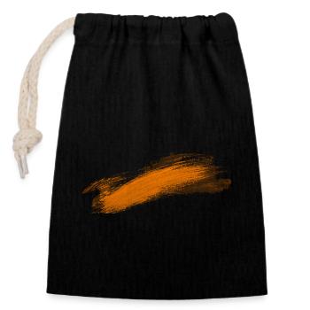 Traînée orange sur fond noir - Sac cadeau en coton avec cordon (14 x 20 cm) - noir - Devant