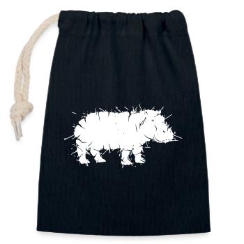 Flusspferd Hippo Grunge Kunst Vektor - Verschließbarer Geschenkbeutel aus Baumwolle (14x20cm) - Navy - Vorne