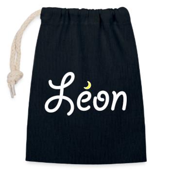 Leo - Closable cotton gift bag (14x20cm) - navy - Front
